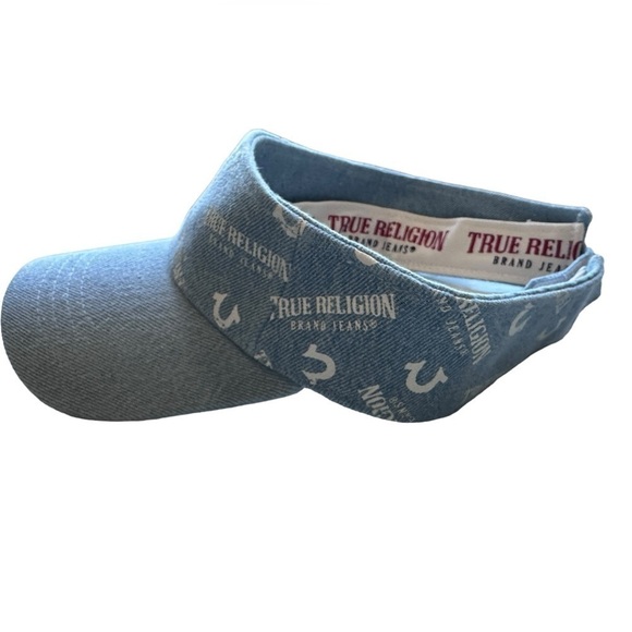 NWT True Religion Visor Hat in Denim Blue - Picture 1 of 4